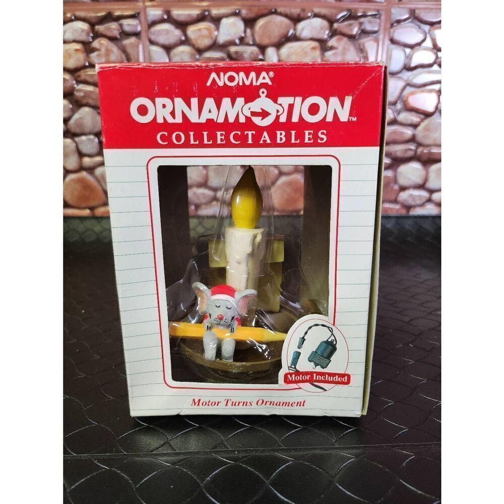 NOMA Ornamotion Christmas Ornament Mouse in Candlestick Motor Included Orig Box